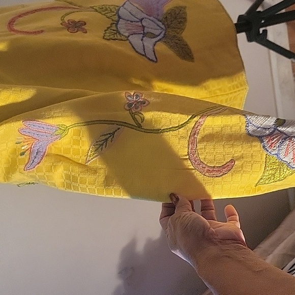 Wearable Art Indigo Moon Embroidered Asian Floral Jacket Size: S - Picture 5 of 11